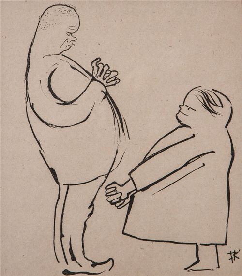 Zelwerowicz and Popławski in "Wesele Figaro", from Teka Melpomeny portfolio by Karol Frycz, 1904