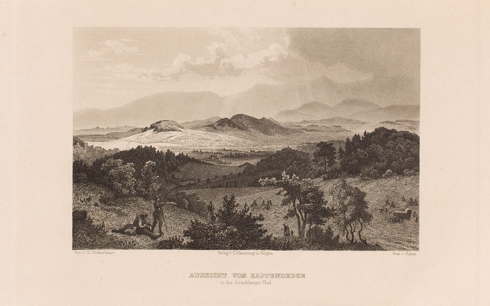Artwork by Theodor Blätterbauer, Kaspar Ulrich Huber, "Ansichten aus Schlesien" (Views ofi Śląsk) after Theodor Blätterbauer, Made of steel engraving/paper