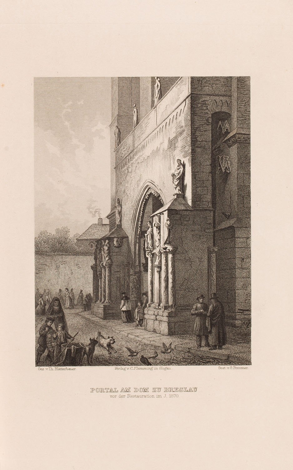 Artwork by Theodor Blätterbauer, Kaspar Ulrich Huber, "Ansichten aus Schlesien" (Views ofi Śląsk) after Theodor Blätterbauer, Made of steel engraving/paper