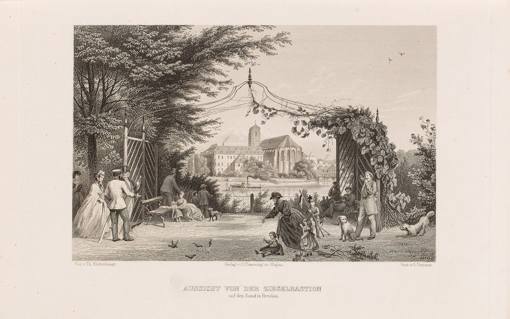 Artwork by Theodor Blätterbauer, Kaspar Ulrich Huber, "Ansichten aus Schlesien" (Views ofi Śląsk) after Theodor Blätterbauer, Made of steel engraving/paper