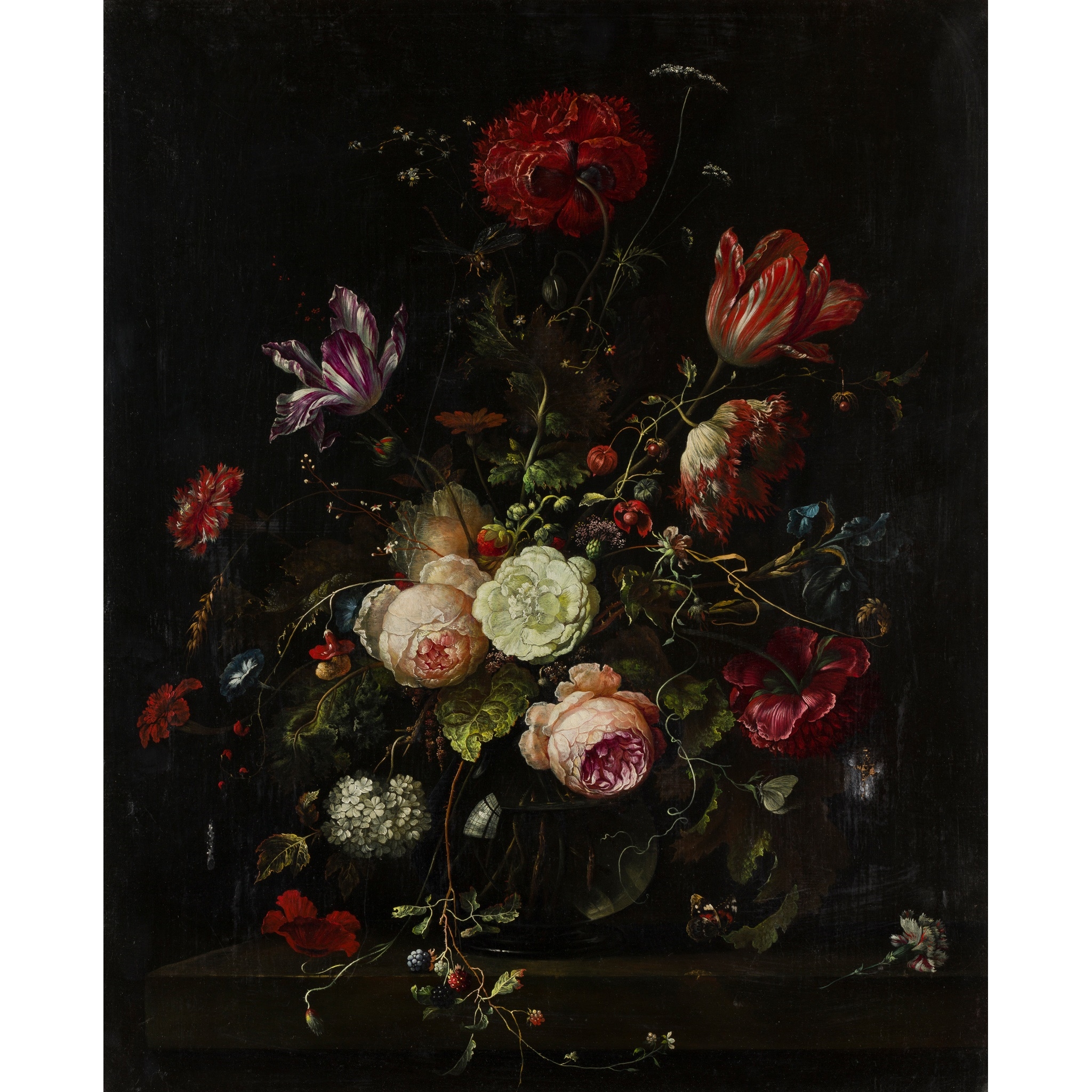 Artwork by Italo-Dutch School, 18th Century, STILL LIFE WITH FLOWERS IN A GLASS VASE, Made of GLASS VASE
Oil on canvas