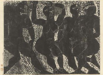 Green Plain by Shiko Munakata, 1958