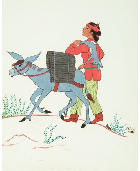 Artwork by Merina Lujan, Fire Medicine, Made of gouache on paper