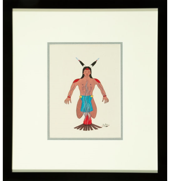 Artwork by Merina Lujan, Fire Medicine, Made of gouache on paper