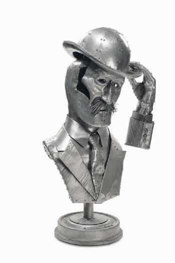 Artwork by Tim Tolkien, Incognito, Made of metal sheet sculpture