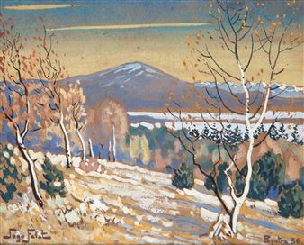 Zimowy widok z Bystrej na Klimczok - Togo Kazimierz Falat