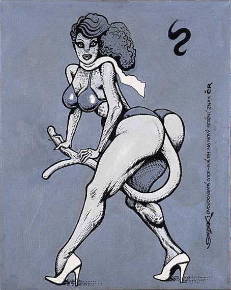 Dvojocasá lvice - Návrh na nový státní znak ČR by Kaja Saudek