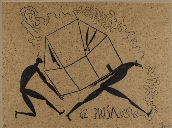 De Prisa by José Bedia, 1995