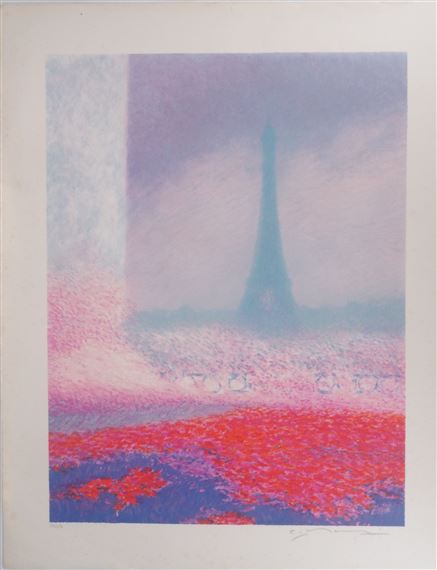 絵画 Original CLAUDE MANOUKIAN FlowerBarbizon Original