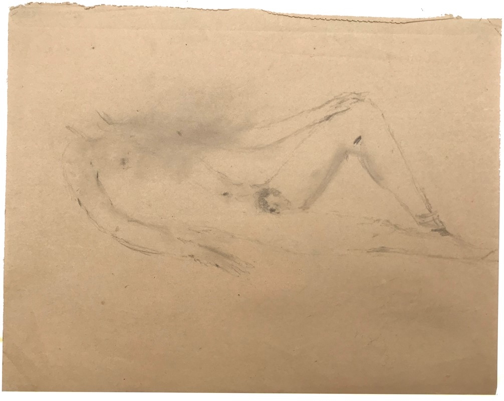 Artwork by Filippo de Pisis, Nudo Disteso, Made of Pencil on paper