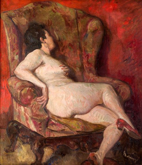 ŽENA V KRESLE by Viktor Belanyi