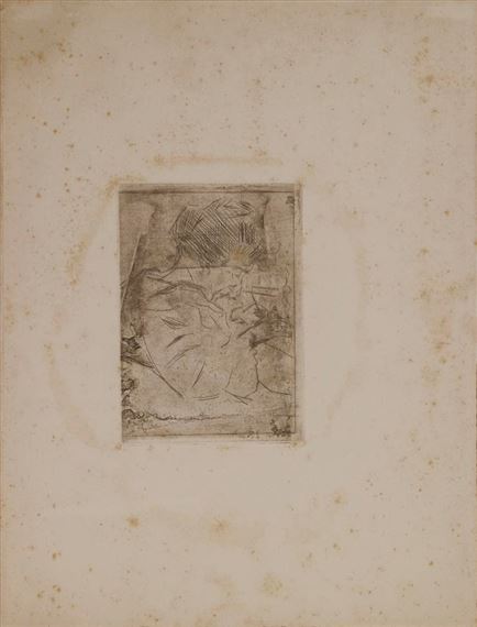 DONNA CHE FUMA MENTRE SCRIVE by Umberto Boccioni, 1908