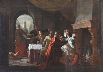 Gesellschaft bei Gelage - N.C. Blommaert