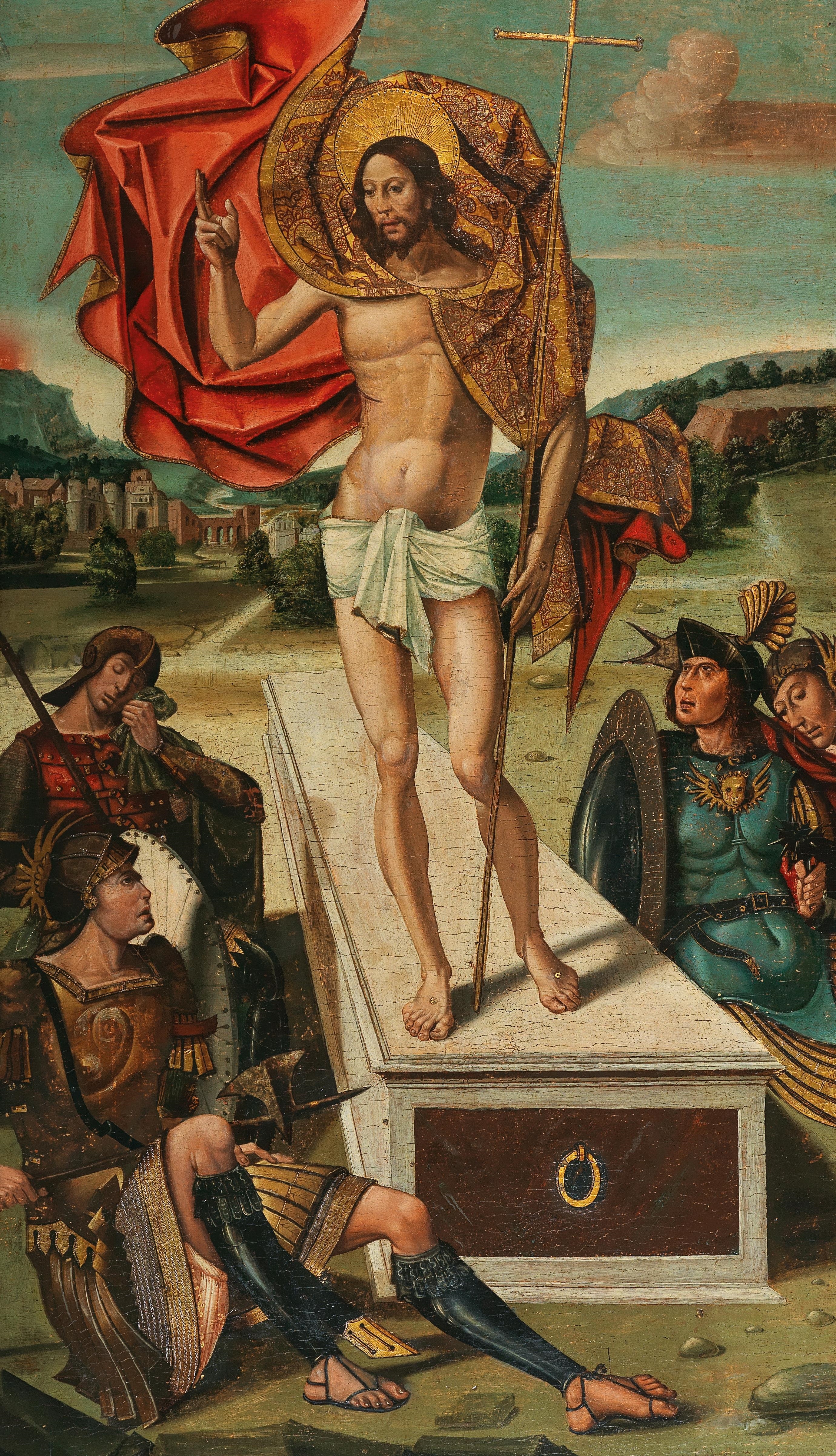 Artwork by Master of San Ildefonso, The Resurrection of Christ, Made of oil on panel