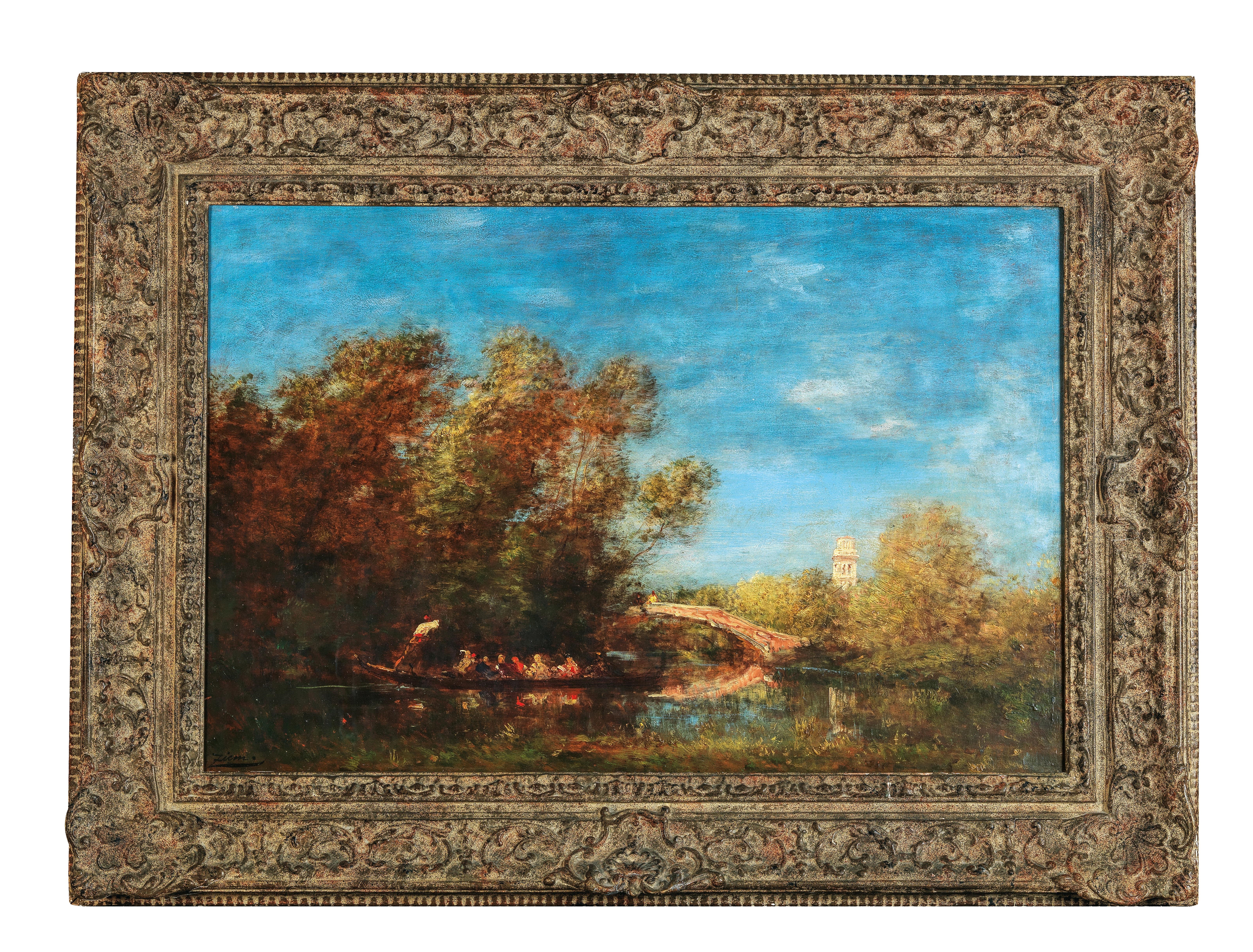 Artwork by Félix Ziem, Les Jardins de Venise, Made of oil on panel