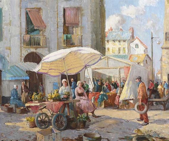 THE QUAY MARKET, DIEPPE by William Lee-Hankey