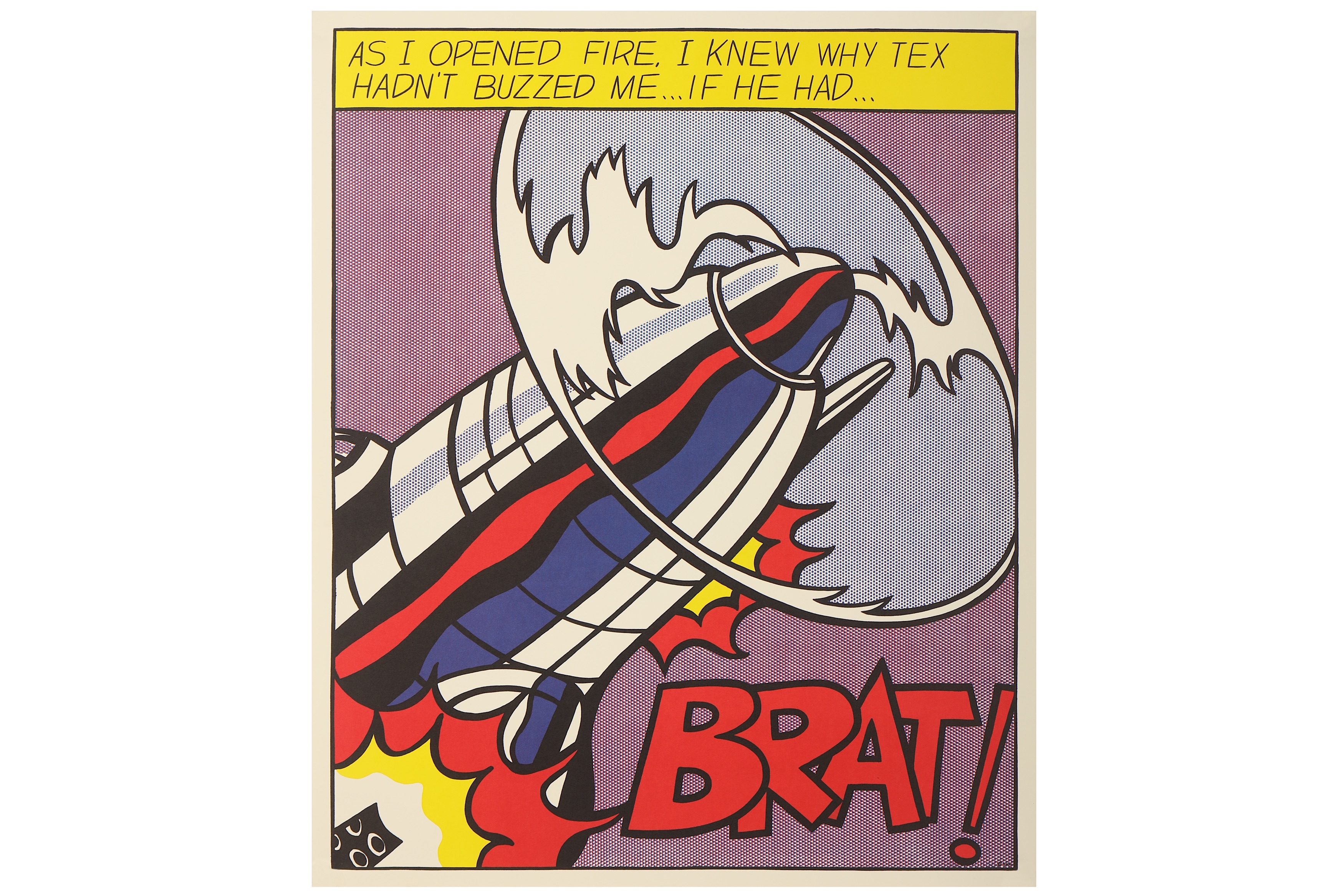 Pop Art Poster Set 3 Pieces Roy Lichtenstein 'As I Opened Fire