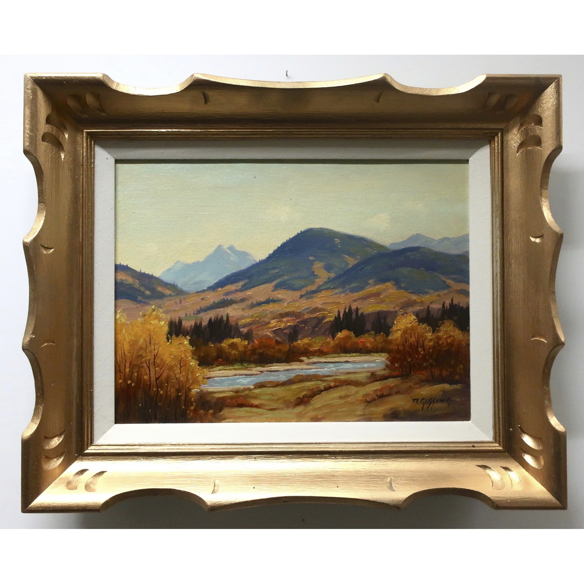 Artwork by Roland Gissing, AUTUMN IN THE HIGHWOOD VALLEY, Made of OIL ON CANVAS BOARD
