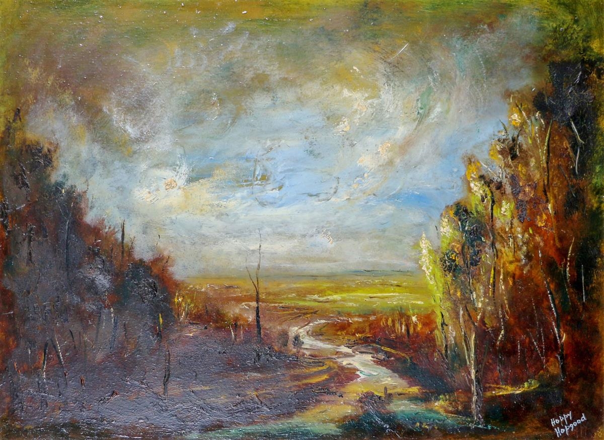 Artwork by Charles Edward Hopgood, Landscape, Made of oil on board