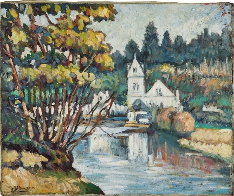 Alexandre Altmann | Пейзаж с озером. Франция (Circa 1920) | MutualArt