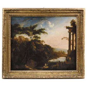 PAISAJE CON RUINAS Y PERSONAJES - Pierre Antoine Patel