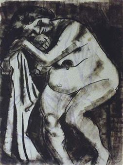 Sitzender Weiblicher Akt - Hans Körnig