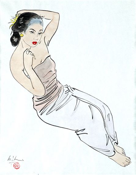 Seated Lady by Lee Man Fong