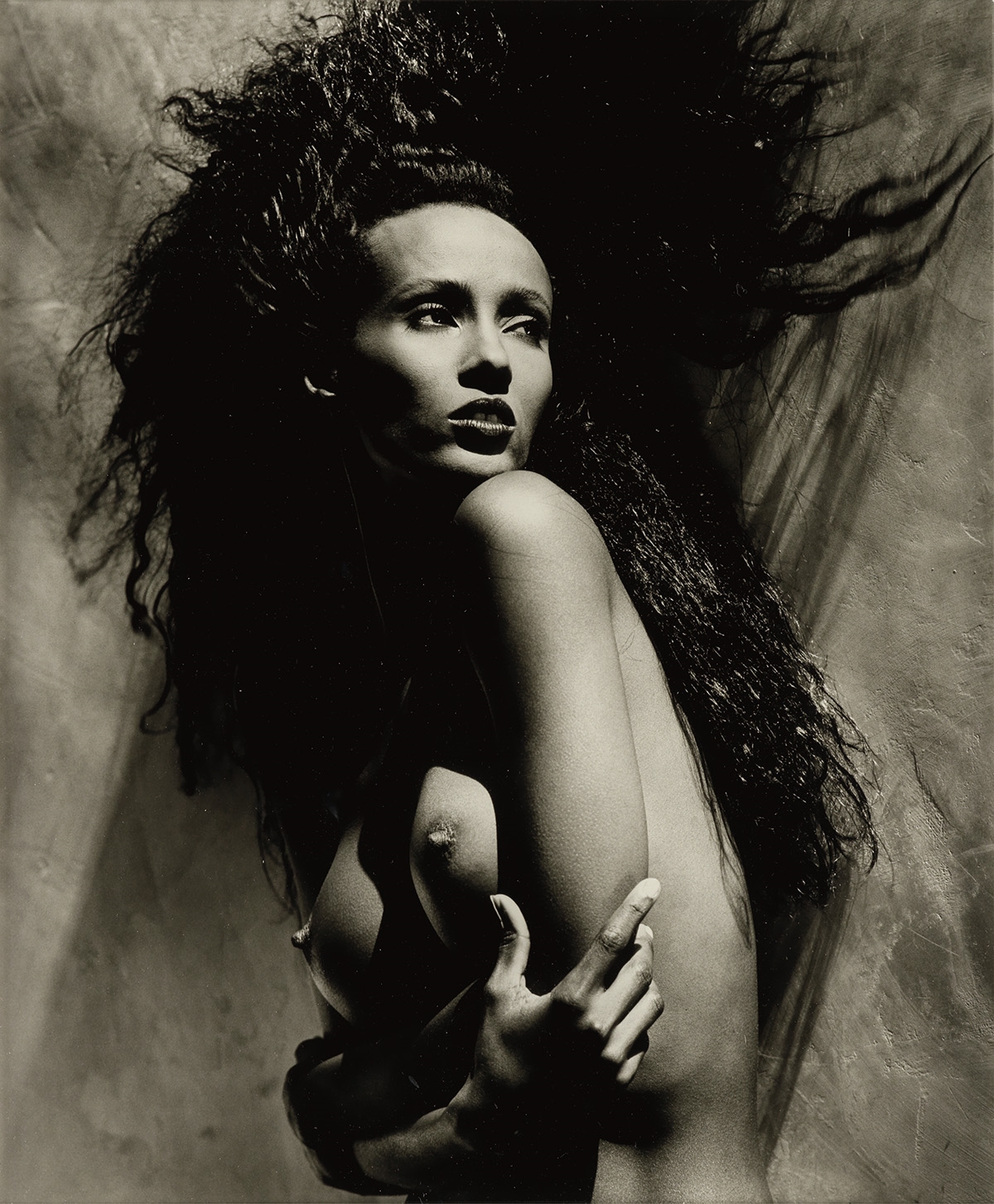 Artwork by Greg Gorman, Iman., Made of Silver print