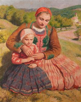 Mother with her Child - Oszkar Glatz