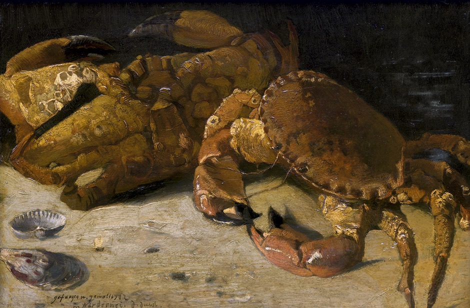 Julius Jacob the Younger | Stillleben mit Krabben und Muscheln (1902 ...