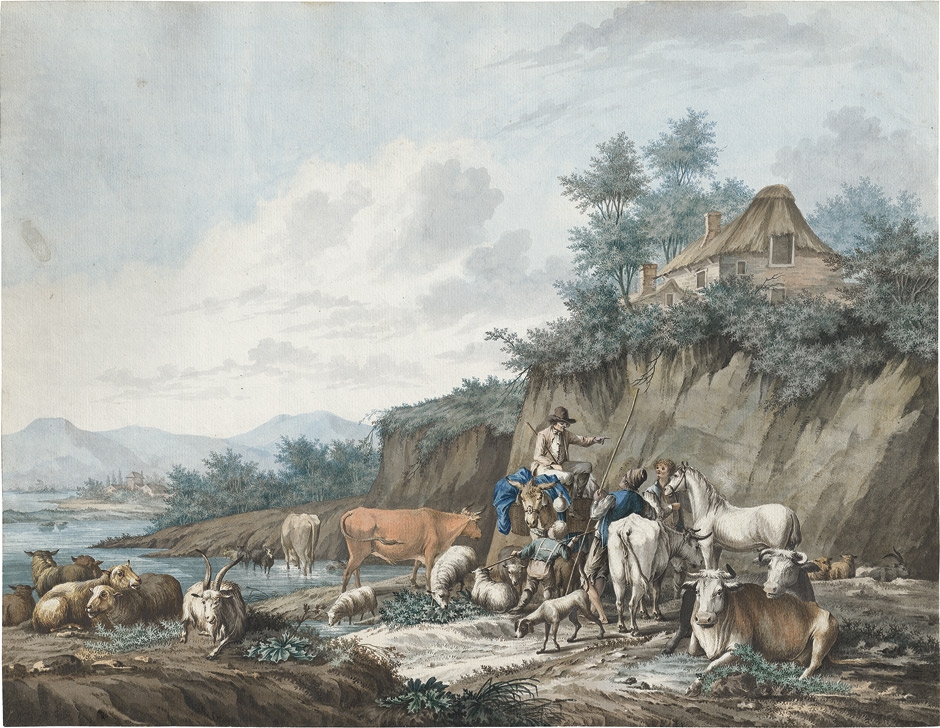 Artwork by German School, 18th Century, Rast an der Tränke, Made of Watercolor