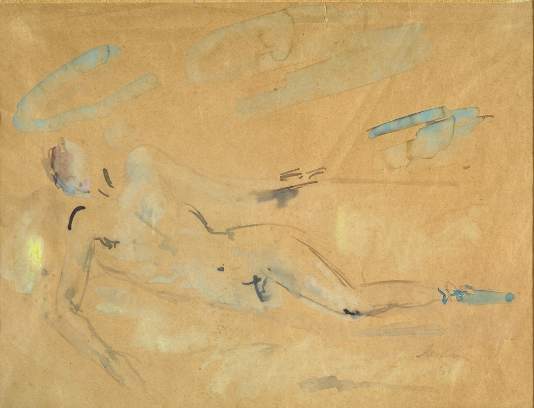 Artwork by Filippo de Pisis, NUDO DISTESO, Made of Watercolor on paper
