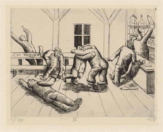 Kantine in Haplincourt by Otto Dix, 1924