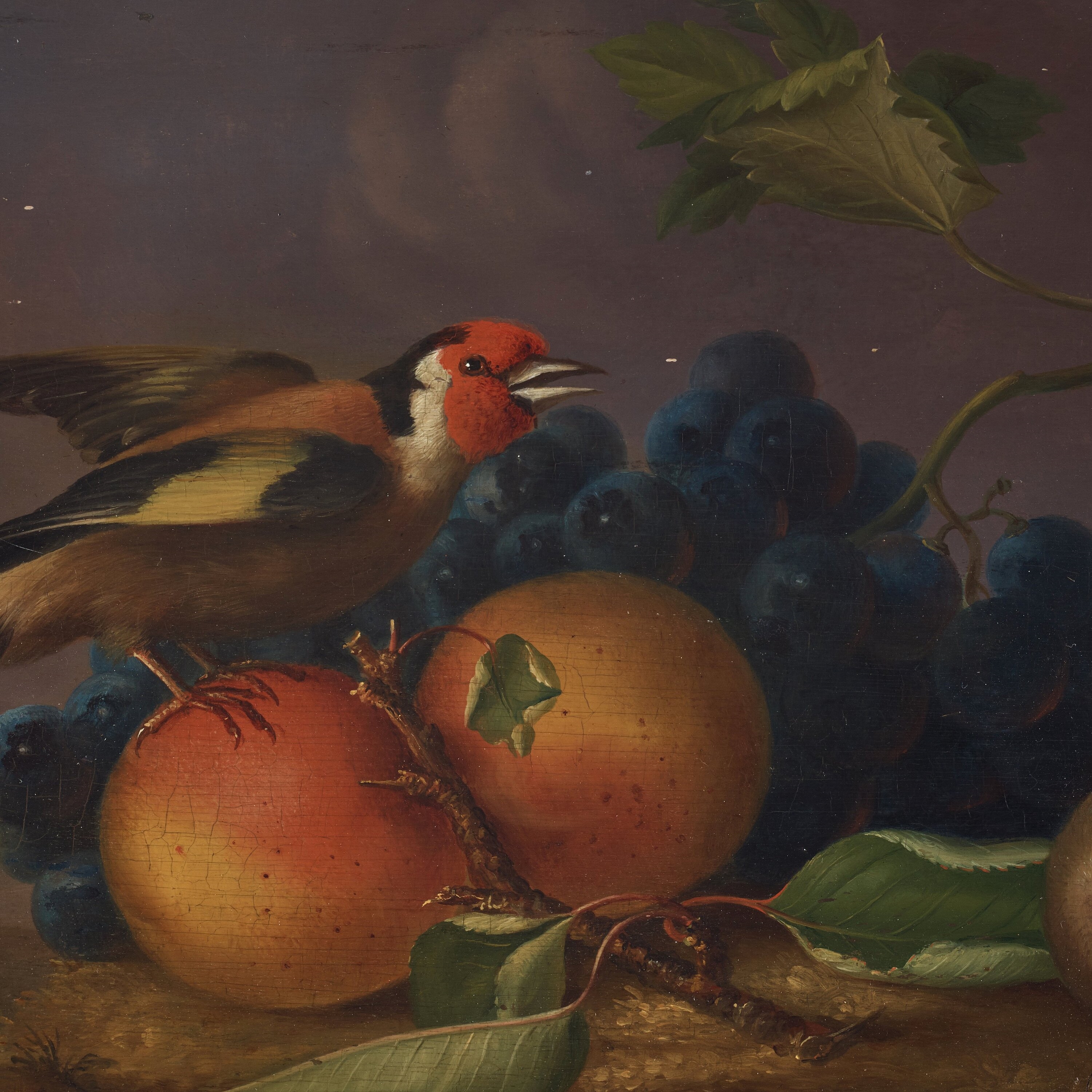 Artwork by Leopold Brunner the Elder, Still lifes with birds and fruits (2), Made of Panel