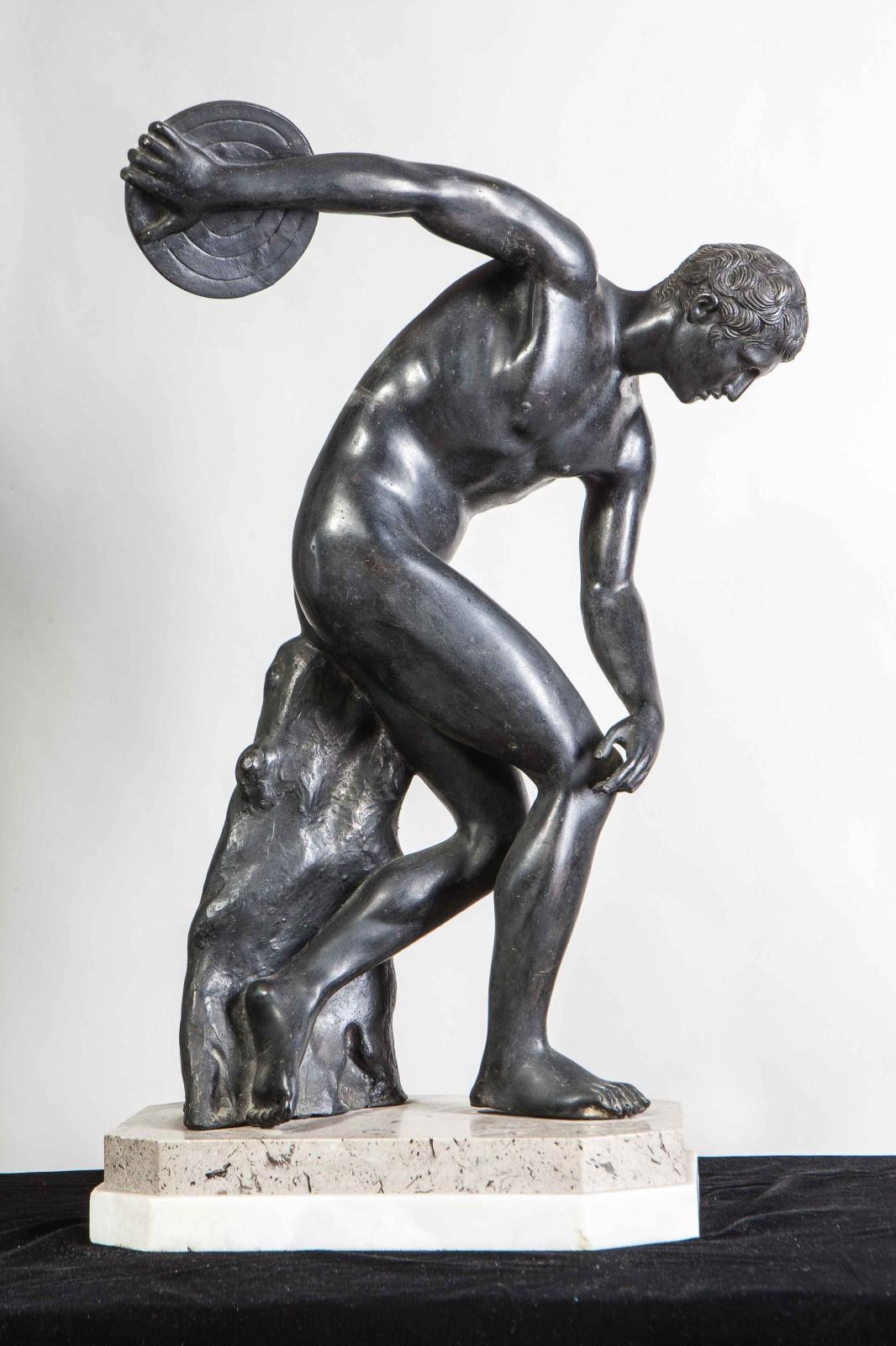 Sublime reproduction en bronze du Discobole d'après Myron - Lanceur de