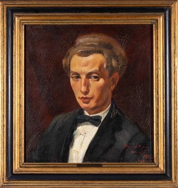 Artwork by Dyalma Stultus, AUTORITRATTO, Made of Oil on cardboard