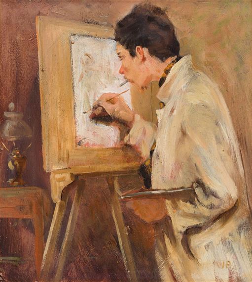 Przy sztaludze by Wlodzimierz Popiel, 1899