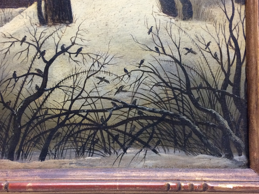 Artwork by Pieter Brueghel the Elder, Winterlandschap met schaatsers en vogelknip, Made of Oil on panel