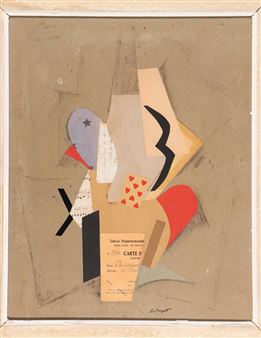 Composition with an eight of hearts playing card - Albert Huyot