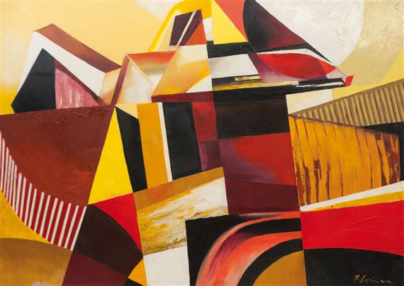 Abstract composition by Juris Soikans, 1971