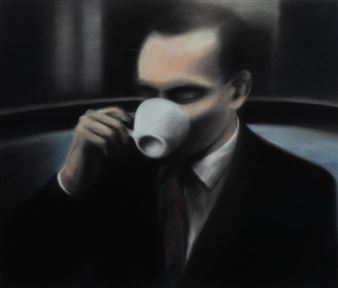 "Man with White Cup," - Robin Palanker