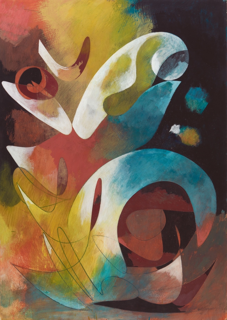 Artwork by Theodor Werner, Volute, Made of Mixed media (oil, tempera, chalk) on light card