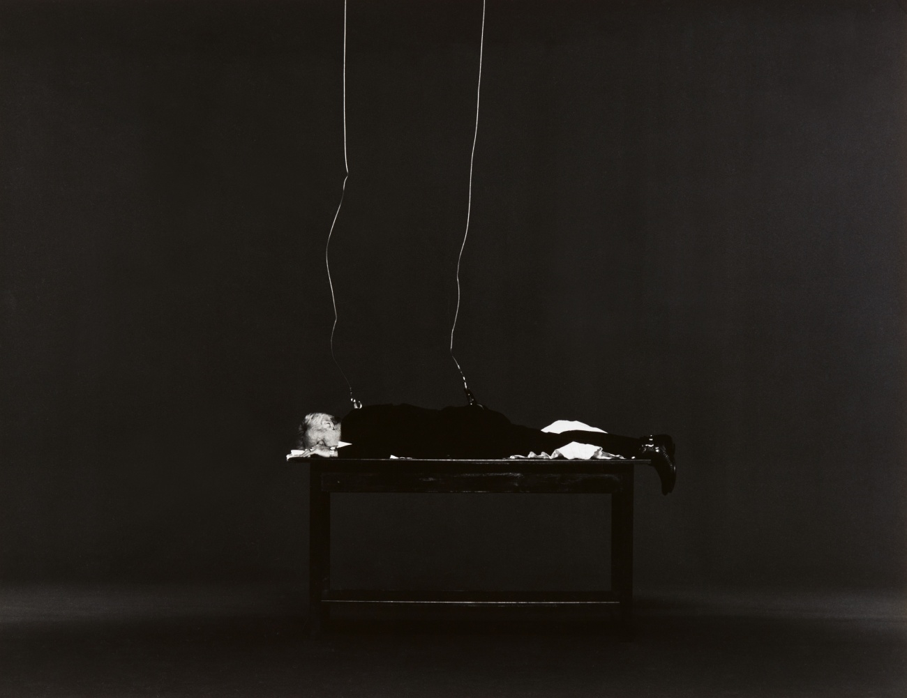 Artwork by Jürgen Klauke, Eight works: Daseinsrenovierung (from the series: Desaströses Ich), Made of gelatin silver prints