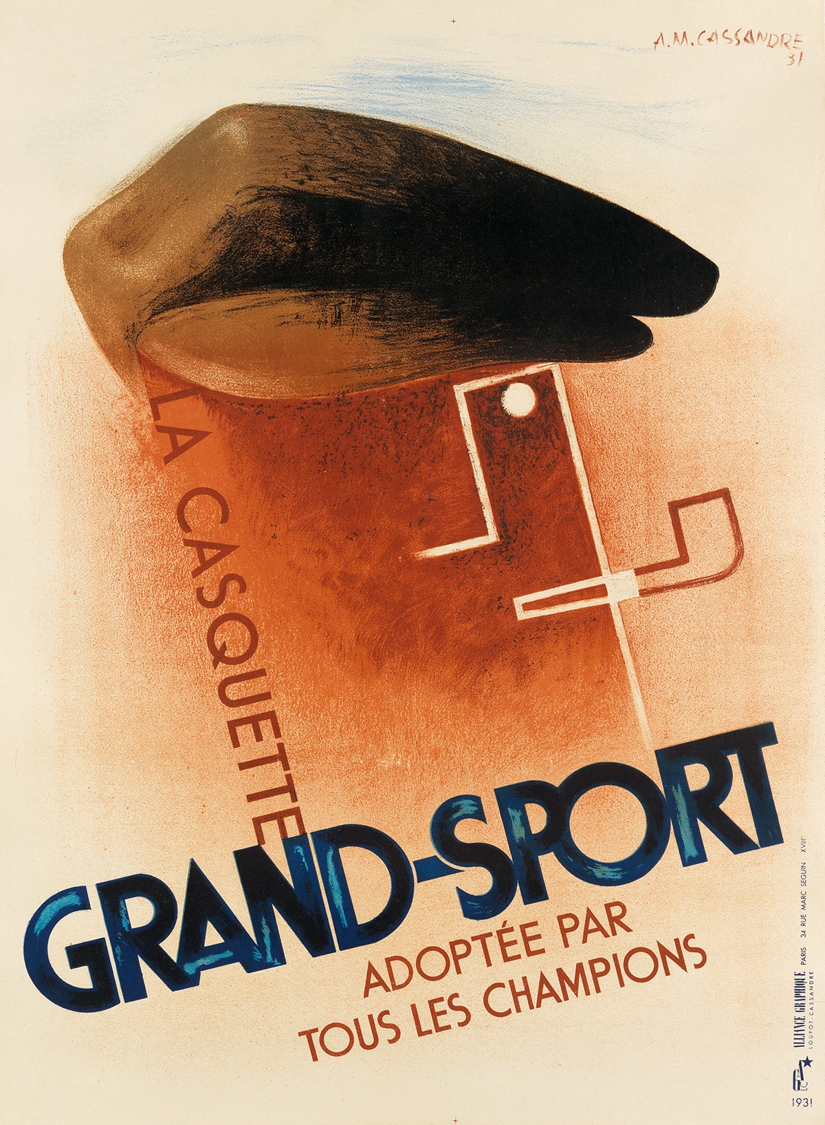 LA CASQUETTE GRAND - SPORT. . by A.M. Cassandre, 1931
