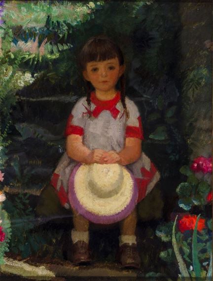 "Bambina in giardino" by Giulio Boetto, 1931