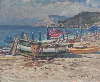 "La spiaggia (Varigotti)" - Mario Fumia