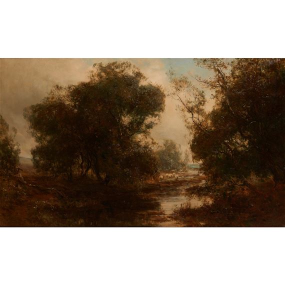 WILLOWS ON THE TYNE by John Hamilton Glass, dated 1905