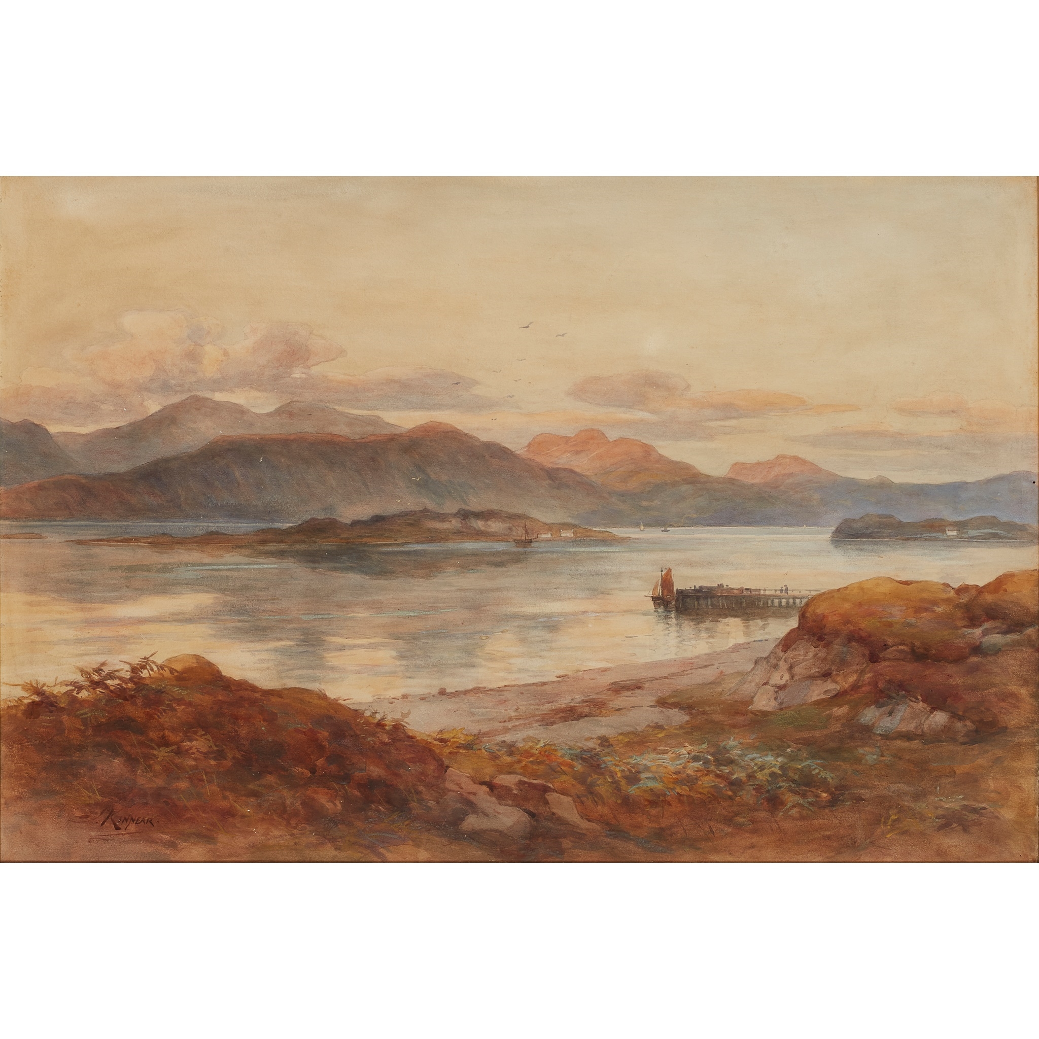 Artwork by James Scott Kinnear, ON THE LOCH, Made of watercolour