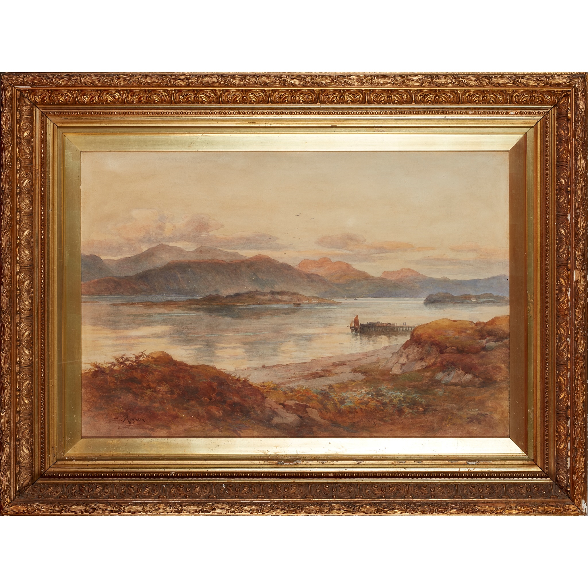 Artwork by James Scott Kinnear, ON THE LOCH, Made of watercolour