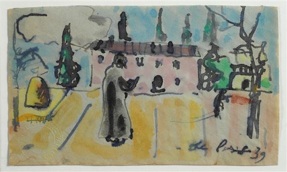Paesaggio di campagna e figura by Filippo de Pisis, 1939